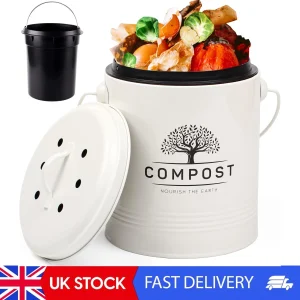 Kitchen Compost Bin, 5 Liter/1.3 Gallon Countertop Compost Bin With Lid, Indoor