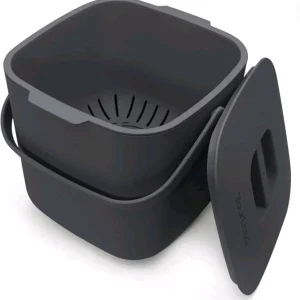 ​YourCasa Kitchen Compost Bin 4L Black Food Waste Caddy Countertop Odour Filter