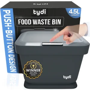 Kitchen Compost Bin Caddy 4.5 Litre Food Waste Countertop Easy to Open Lid UK