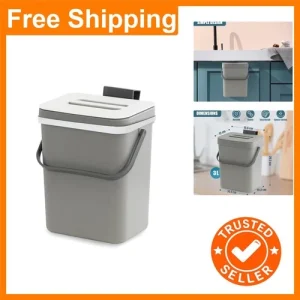 Lightweight 3L Hanging Compost Bin with Lid – Perfect for Kitchen & Bathroom